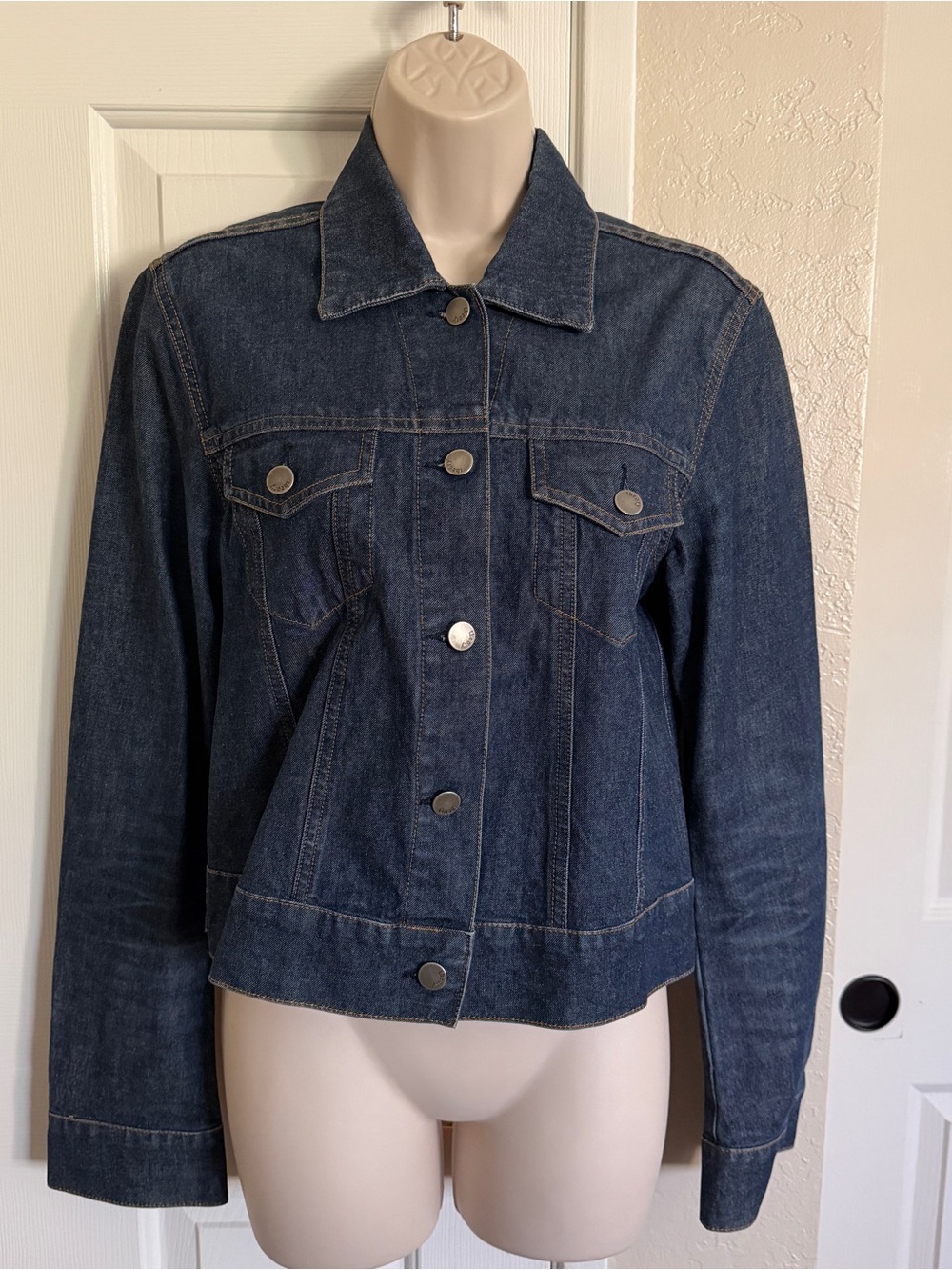 $218 Theory Denim Jacket Dark Washed, Size M, Medium, Made In USA, Worn once
